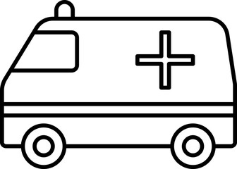 Line Art Illustration of Ambulance Icon.