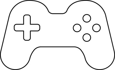 Game Controller Icon In Black Outline.