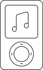 Ipod Icon In Black Outline.