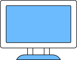Desktop Icon In Blue And White Color.
