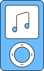 Ipod Icon In Blue And White Color.