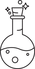 Flat Style Potion Icon In Black Outline.