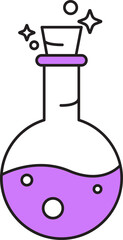 Potion Icon In Purple And White Color.