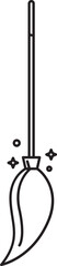 Broom Icon In Thin Line Art.