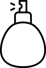 Black line art illustration of spray bottle icon.