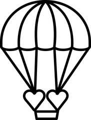 Beautiful Hot Air Balloon Icon in thin line.