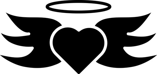 B&W illustration of Love Angel icon.