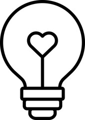 Flat style Light bulb icon in line art.