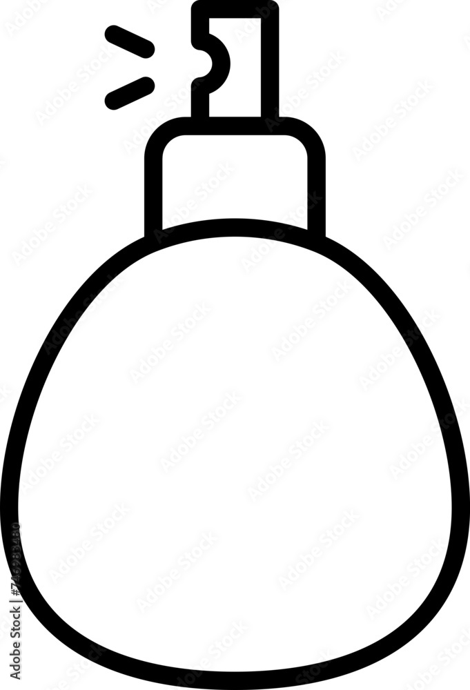 Poster black line art illustration of spray bottle icon.