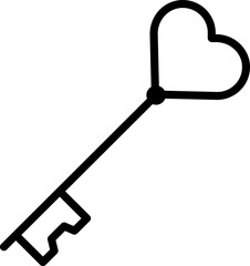 Love or Heart key icon in black line art.