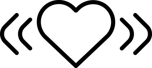 Love attraction or Heart with Signal symbol icon in line art.
