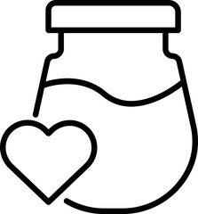 Line art love potion icon in flat style.
