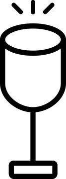 recommend clip art: Wine drink glass icon in line art.