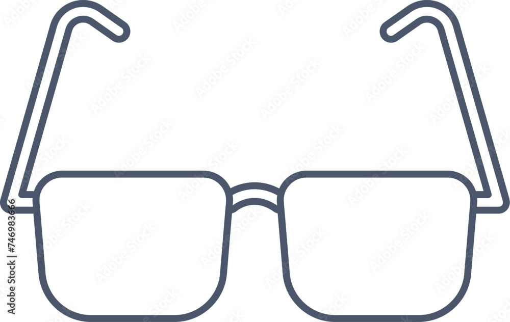 Poster eyeglasses icon in stroke style.