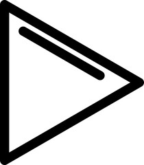 Line art Play button icon on white background.
