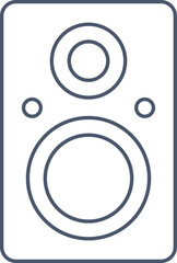 Illustration Of Speaker Icon In Outline Style.