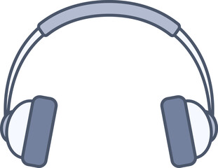 Headphone Icon Or Symbol In Blue And Gray Color.