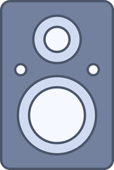 Illustration Of Speaker Icon In Blue And Gray Color.
