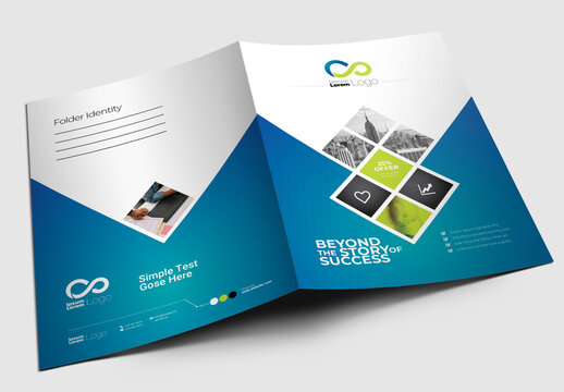 Blue And Green Accent Presentation Folder