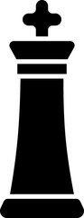 Chess King Icon In B&W Color.