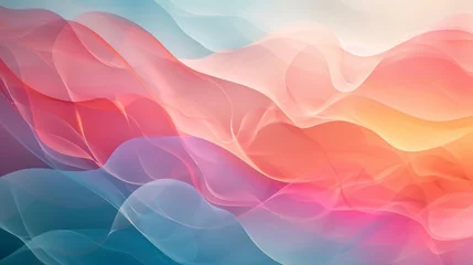 Foto op Plexiglas This soft pop-art wallpaper is adorned with a harmonious blend of pastel gradients © Lerson