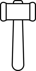 Black line art illustration of Hammer icon.