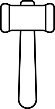 recommend clip art: Black line art illustration of Hammer icon.