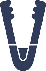 Tongs Icon in Blue and White Color.