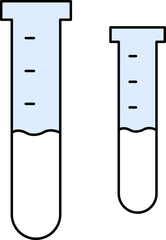 Pair Of Test Tubes Icon In Blue And White Color.