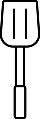 Isolated Spatula icon in black line art.