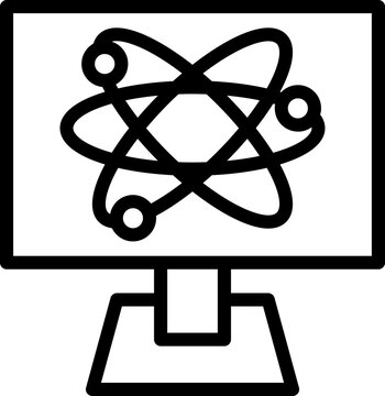 atom on computer screen clip art preview