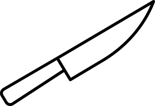 recommend clip art: Black line art illustration of Knife icon.