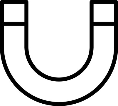 recommend clip art: Black line art illustration of Magnet icon.