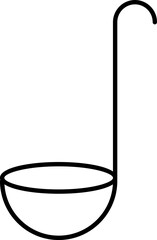 Flat style Ladle icon in line art.