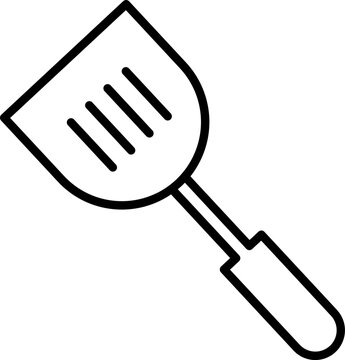 recommend clip art: Isolated Spatula icon in black line art.