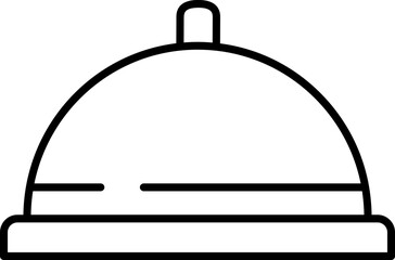 Line art illustration of Serving Tray or Cloche icon.