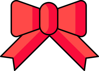 Red Bow Ribbon icon in flat style.