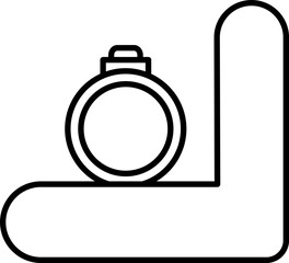 Ring Box Icon in Stroke Style.
