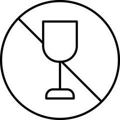 No drink icon in black line art.