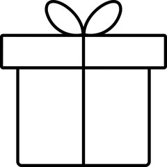 Gift box icon in thin line art.