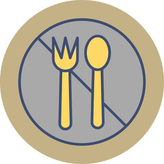 Vector illustration of No eat symbol.