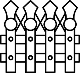 Flat style Fence icon in line art.