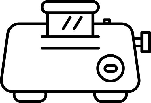 recommend clip art: Flat style icon of toaster in line art.