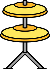 Hi-Hat Cymbals icon in yellow and grey color.