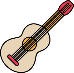 Flat Style Guitar icon in light brown color.