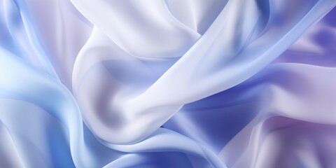 Abstract white and Periwinkle silk fabric weave of cotton or linen satin fabric lies texture background.
