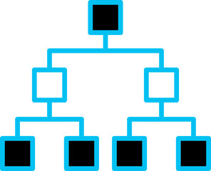 Hierarchy Icon In Blue Line Art.