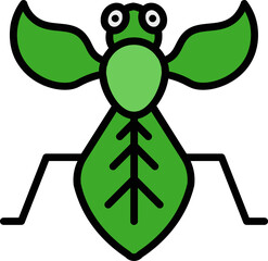 Cartoon Mantis icon in green color.