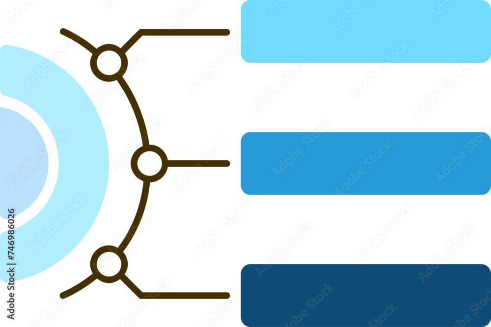 Canvas Prints Vector illustration of Three step process chart infographic.