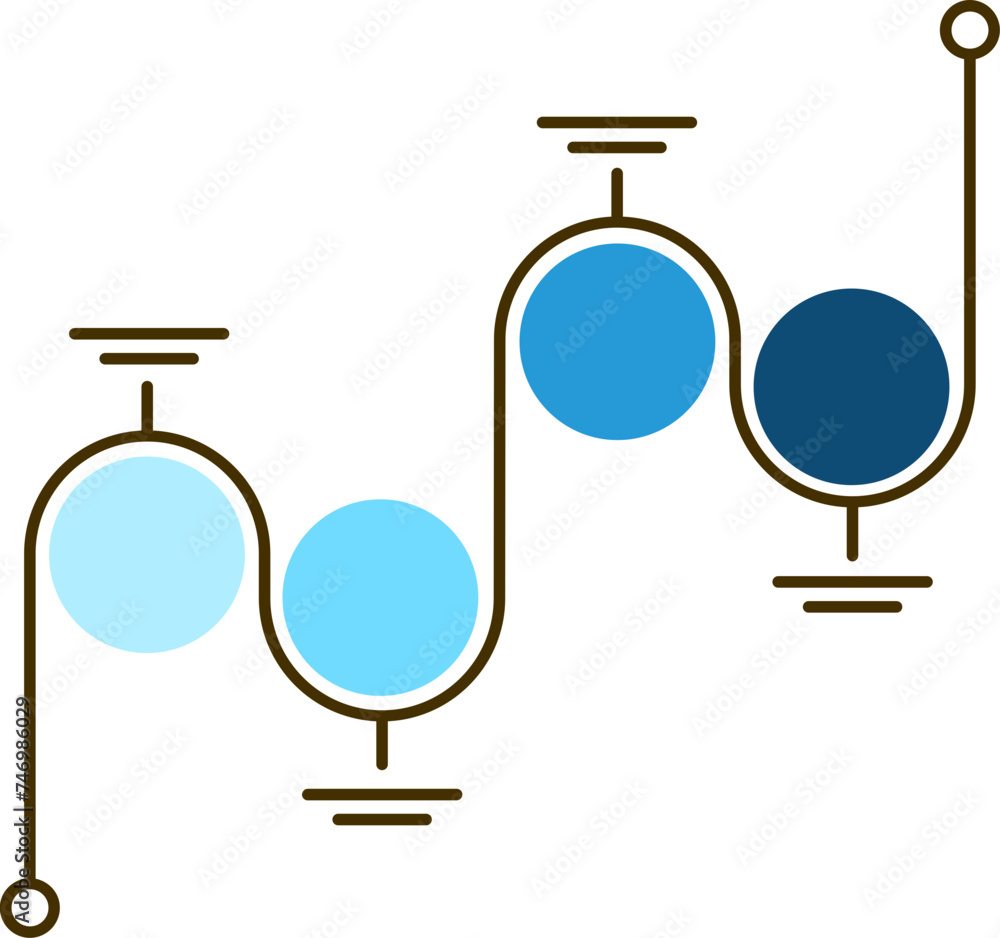 Aufkleber flat style timeline infographic loop chart icon in blue color.